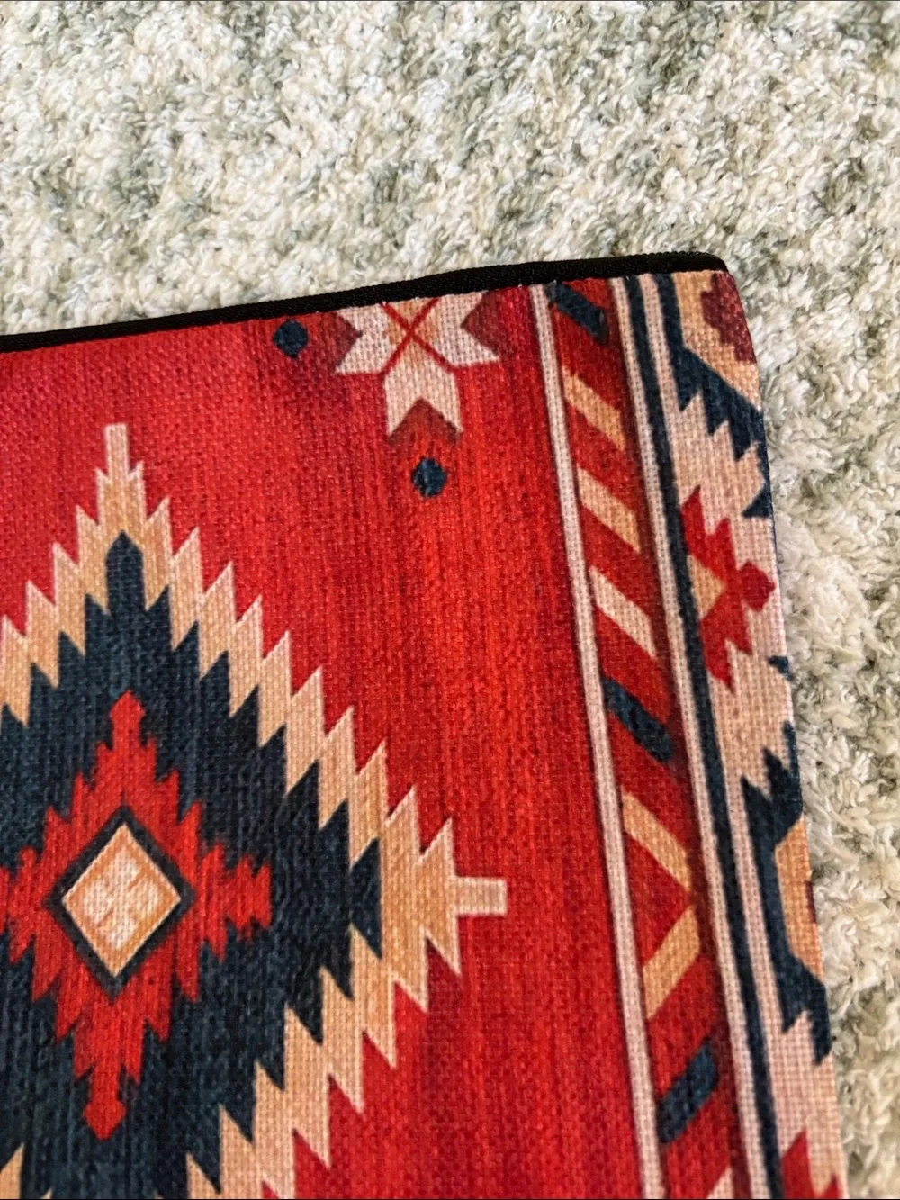 Navaho Santa Fe Stylized Red Geometric Southwestern Travel Bag NWT 8.5x7.75”